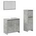 Set muebles de baño 2 piezas madera contrachapada gris hormigón