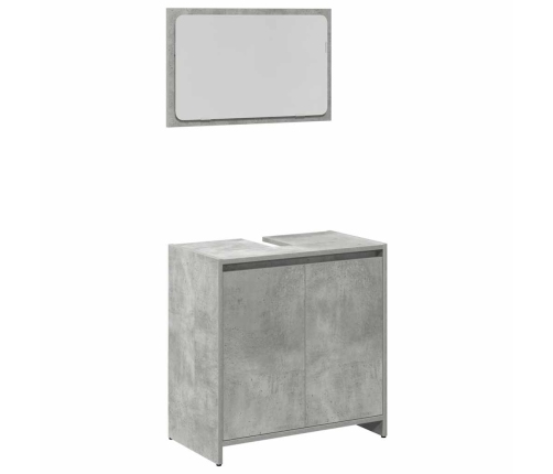 Set muebles de baño 2 piezas madera contrachapada gris hormigón