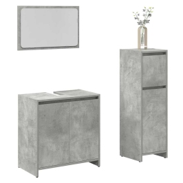 Set muebles de baño 2 piezas madera contrachapada gris hormigón