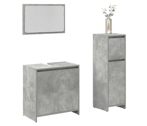 Set muebles de baño 2 piezas madera contrachapada gris hormigón