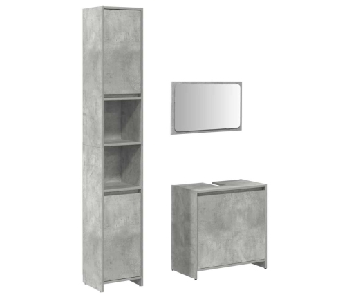 Set muebles de baño 2 piezas madera contrachapada gris hormigón