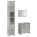 Set muebles de baño 2 piezas madera contrachapada gris hormigón