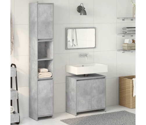 Set muebles de baño 2 piezas madera contrachapada gris hormigón