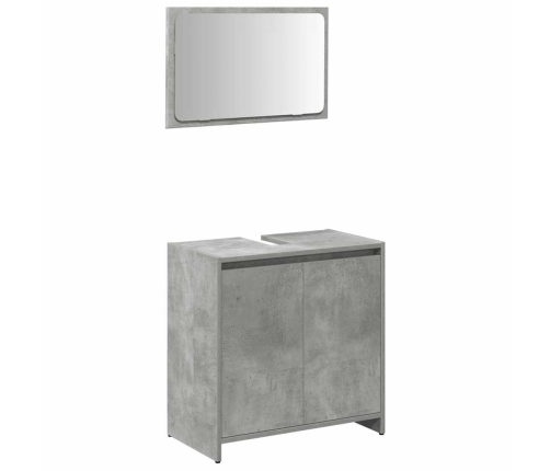 Set muebles de baño 2 piezas madera contrachapada gris hormigón