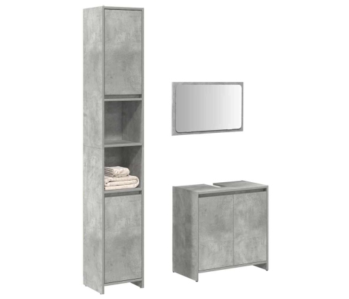 Set muebles de baño 2 piezas madera contrachapada gris hormigón