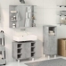 Set muebles de baño 2 piezas madera contrachapada gris hormigón