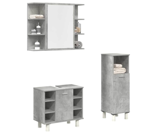 Set muebles de baño 2 piezas madera contrachapada gris hormigón