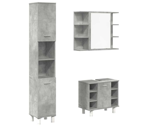 Set muebles de baño 2 piezas madera contrachapada gris hormigón