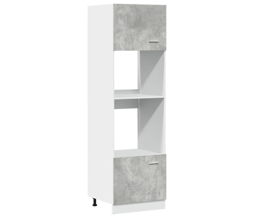 Set muebles de baño 7 piezas madera contrachapada gris hormigón