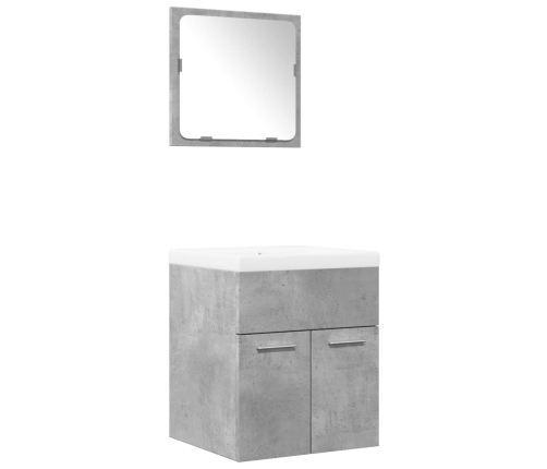 Set muebles de baño 2 piezas madera contrachapada gris hormigón