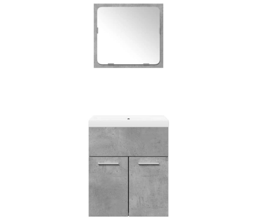 Set muebles de baño 2 piezas madera contrachapada gris hormigón