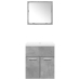 Set muebles de baño 2 piezas madera contrachapada gris hormigón