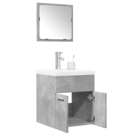 Set muebles de baño 2 piezas madera contrachapada gris hormigón