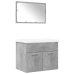 Set muebles de baño 2 piezas madera contrachapada gris hormigón