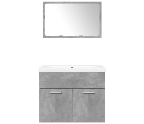 Set muebles de baño 2 piezas madera contrachapada gris hormigón