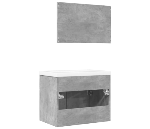 Set muebles de baño 2 piezas madera contrachapada gris hormigón