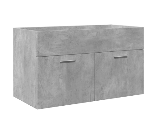 Set muebles de baño 2 piezas madera contrachapada gris hormigón