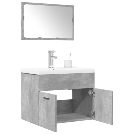 Set muebles de baño 2 piezas madera contrachapada gris hormigón