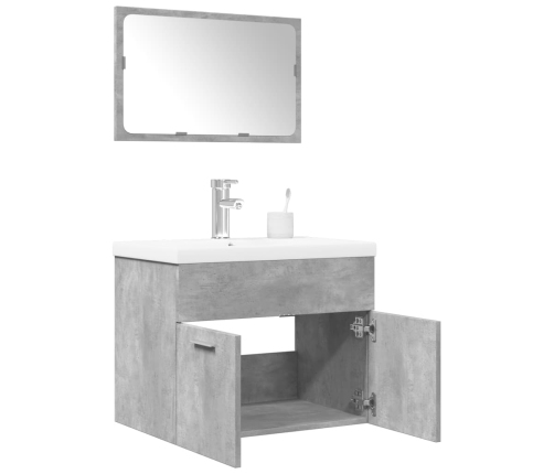 Set muebles de baño 2 piezas madera contrachapada gris hormigón