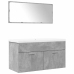 Set muebles de baño 2 piezas madera contrachapada gris hormigón