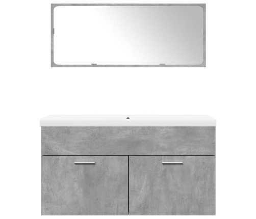 Set muebles de baño 2 piezas madera contrachapada gris hormigón