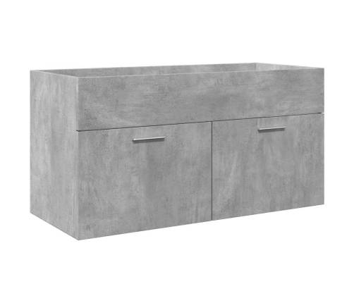 Set muebles de baño 2 piezas madera contrachapada gris hormigón