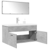 Set muebles de baño 2 piezas madera contrachapada gris hormigón