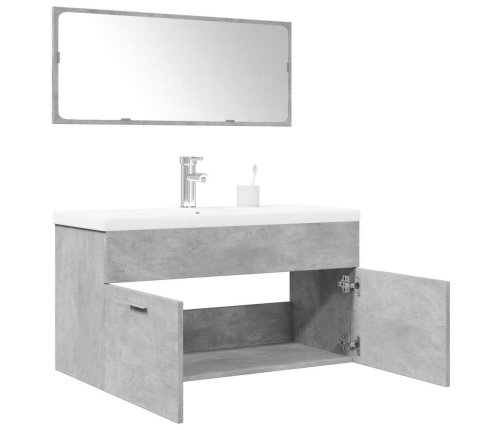 Set muebles de baño 2 piezas madera contrachapada gris hormigón