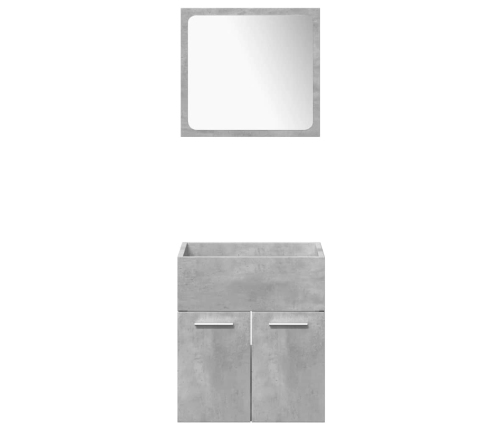 Juego muebles de baño 4 pzas madera contrachapada gris hormigón