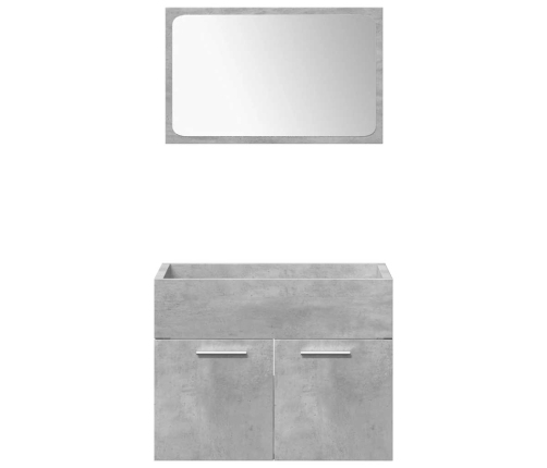 Juego muebles de baño 4 pzas madera contrachapada gris hormigón