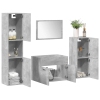 Juego muebles de baño 4 pzas madera contrachapada gris hormigón