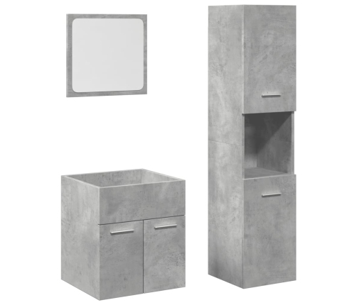 Set muebles de baño 2 piezas madera contrachapada gris hormigón