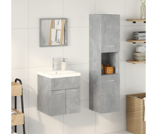 Set muebles de baño 2 piezas madera contrachapada gris hormigón