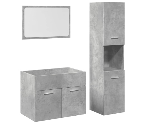 Set muebles de baño 2 piezas madera contrachapada gris hormigón