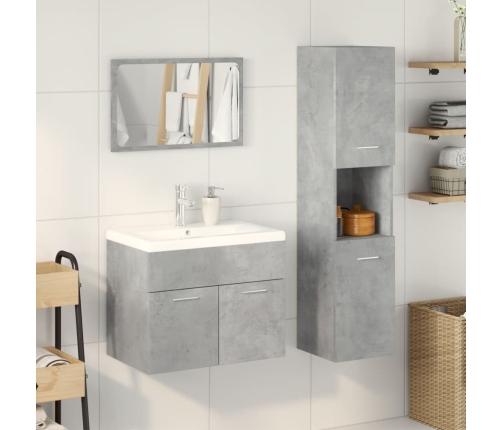 Set muebles de baño 2 piezas madera contrachapada gris hormigón