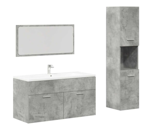 Set muebles de baño 2 piezas madera contrachapada gris hormigón