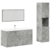 Set muebles de baño 2 piezas madera contrachapada gris hormigón