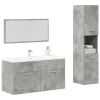 Set muebles de baño 2 piezas madera contrachapada gris hormigón