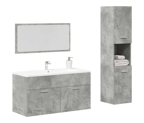 Set muebles de baño 2 piezas madera contrachapada gris hormigón