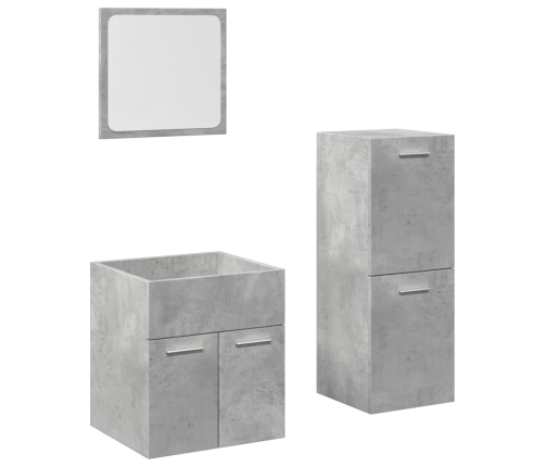 Set muebles de baño 2 piezas madera contrachapada gris hormigón