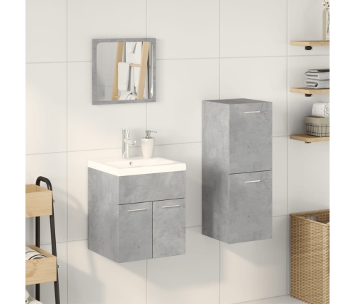 Set muebles de baño 2 piezas madera contrachapada gris hormigón