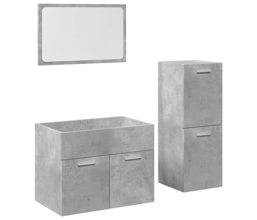 Set muebles de baño 2 piezas madera contrachapada gris hormigón