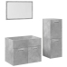 Set muebles de baño 2 piezas madera contrachapada gris hormigón