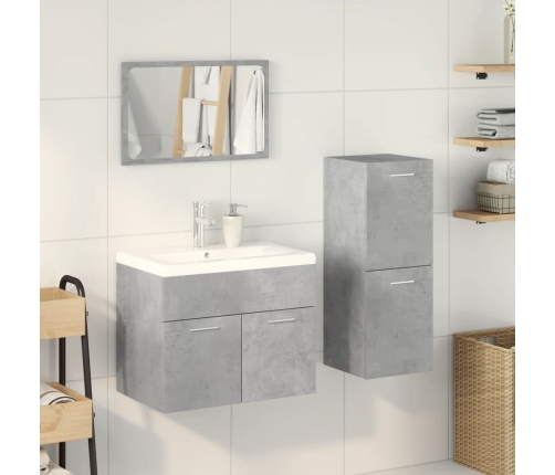 Set muebles de baño 2 piezas madera contrachapada gris hormigón