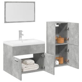 Set muebles de baño 2 piezas madera contrachapada gris hormigón