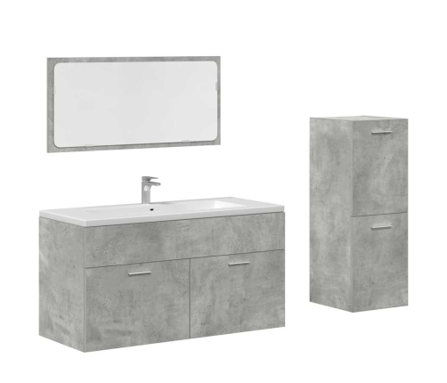 Set muebles de baño 2 piezas madera contrachapada gris hormigón