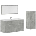 Set muebles de baño 2 piezas madera contrachapada gris hormigón