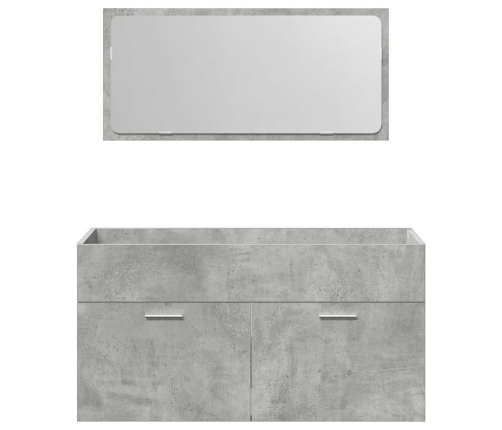 Set muebles de baño 2 piezas madera contrachapada gris hormigón