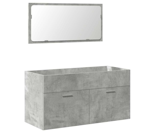 Set muebles de baño 2 piezas madera contrachapada gris hormigón