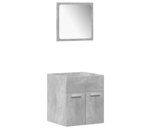 Juego muebles de baño 4 pzas madera contrachapada gris hormigón